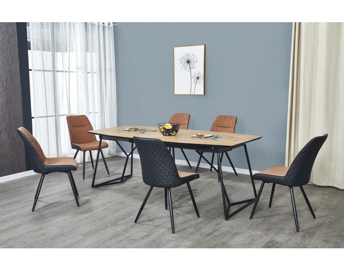 Rozkladací jedálenský stôl Colombo - dub zlatý / čierna