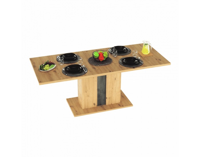Rozkladací jedálenský stôl Eridan S - dub artisan / sivý betón