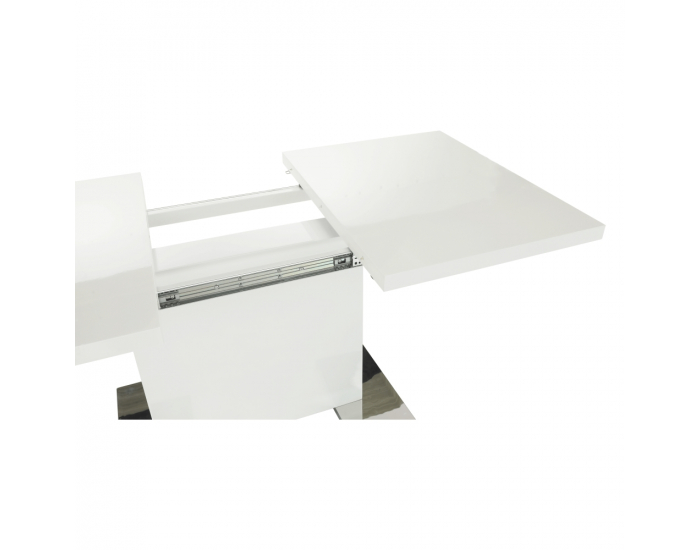 Rozkladací jedálenský stôl Irakol - biely lesk