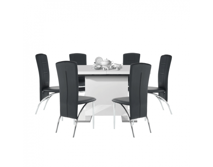 Rozkladací jedálenský stôl Irakol - biely lesk