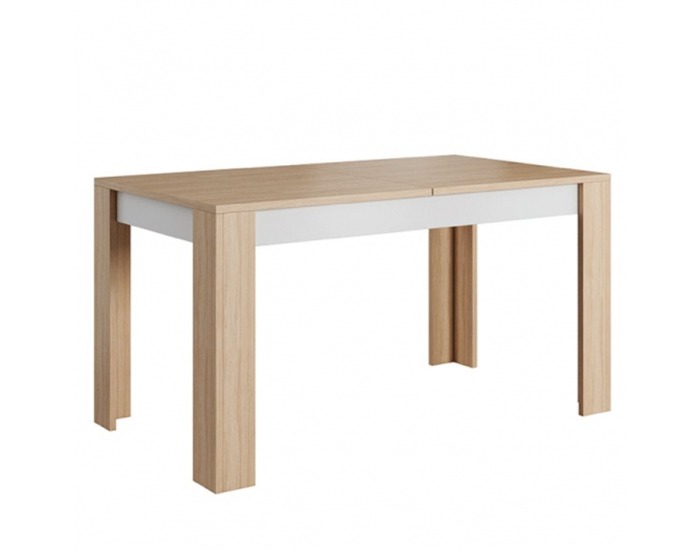 Rozkladací jedálenský stôl Laguna 140/180 - dub jantár / biely mat / betón