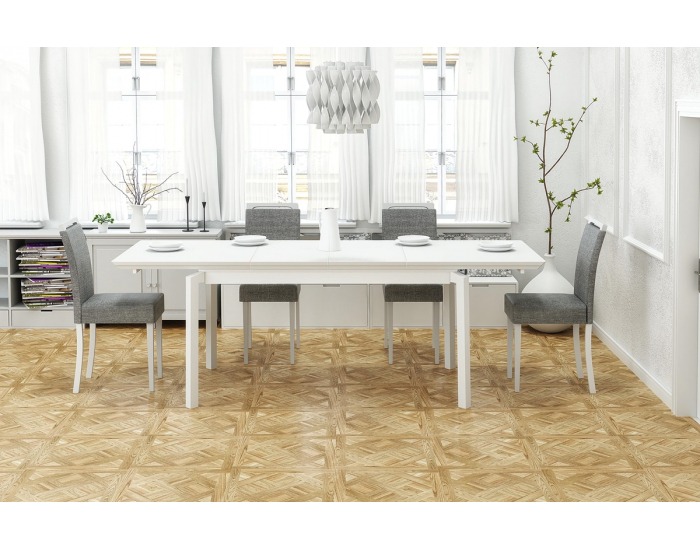 Rozkladací jedálenský stôl Rois - biela