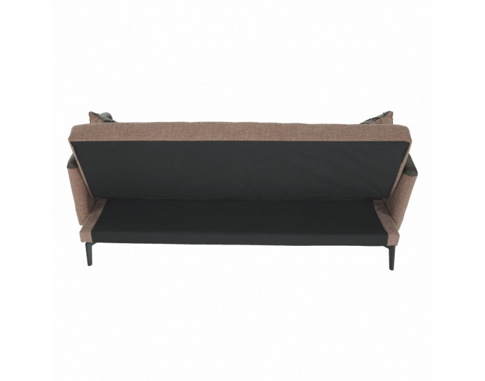 Rozkladacia pohovka Deta - hnedá / tmavozelená / čierna