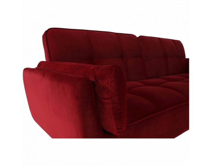 Rozkladacia pohovka Filema - bordová / dub