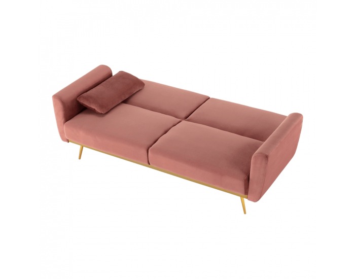 Rozkladacia pohovka Horsta - staroružová / zlatá