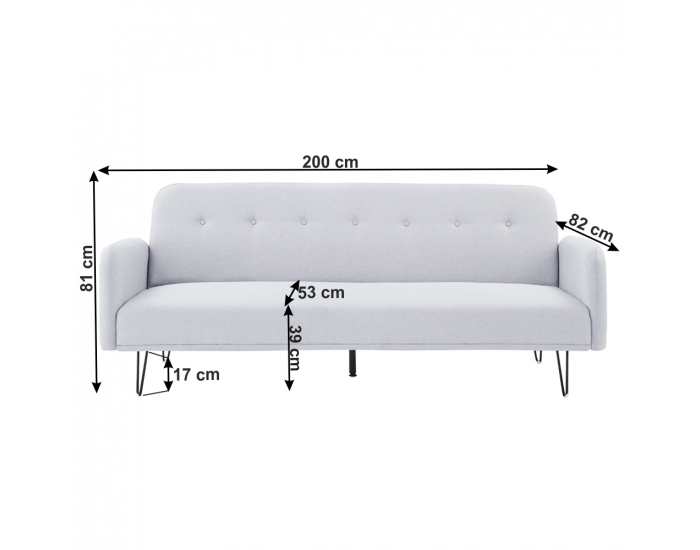 Rozkladacia pohovka Pulsa - svetlosivá