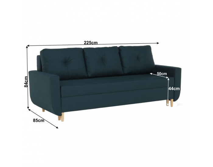 Rozkladacia pohovka s úložným priestorom Dorel - modrá