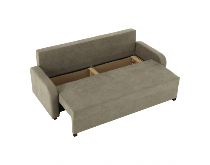 Rozkladacia pohovka s úložným priestorom Portoriko - sivohnedá (taupe)