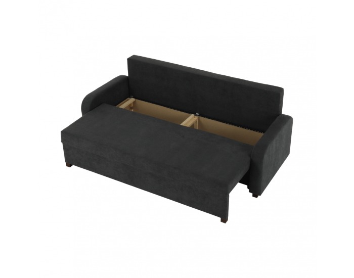 Rozkladacia pohovka s úložným priestorom Portoriko - tmavosivá