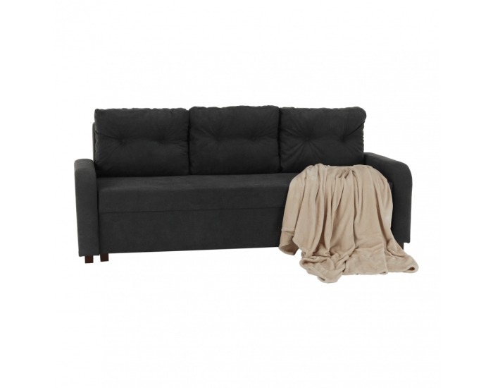 Rozkladacia pohovka s úložným priestorom Portoriko - tmavosivá