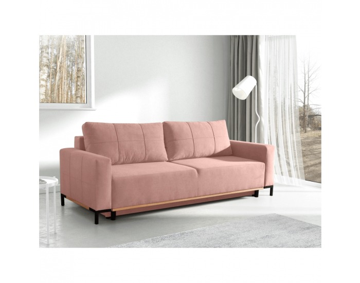 Rozkladacia pohovka s úložným priestorom Ramos - staroružová