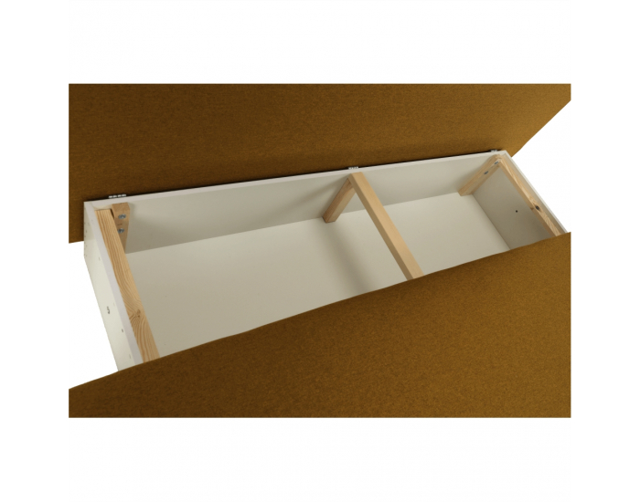 Rozkladacia pohovka s úložným priestorom Zaca - horčicová / béžová