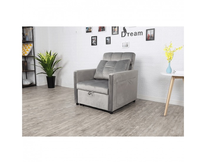 Rozkladacie kreslo Igrim - svetlosivá