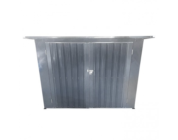 Oceľový box na dva odpadkové koše Rubis - sivá