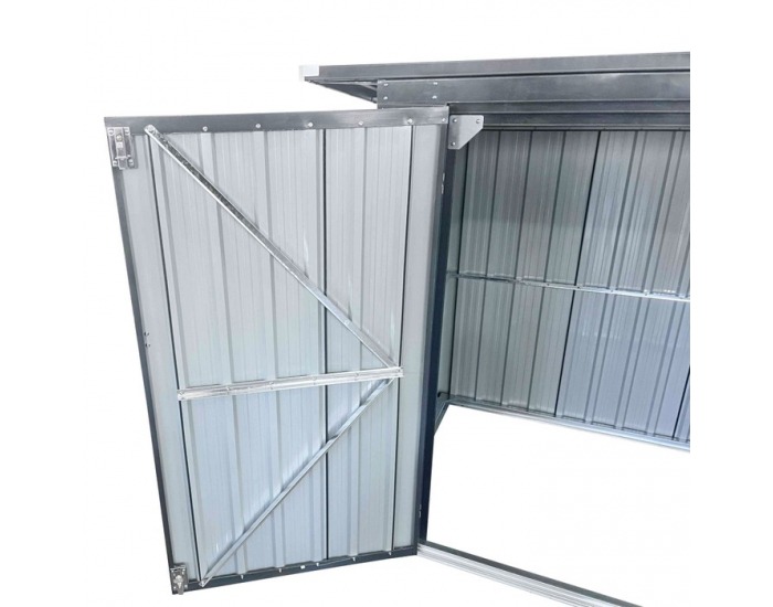 Oceľový box na dva odpadkové koše Rubis - sivá