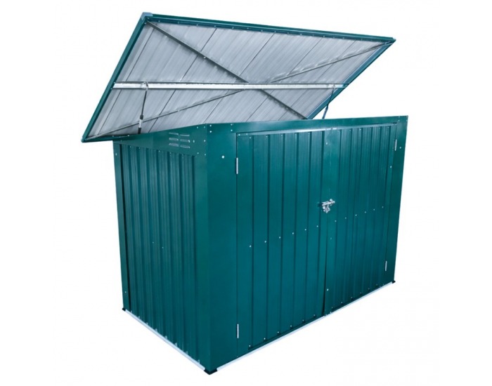 Oceľový box na dva odpadkové koše Rubis - zelená