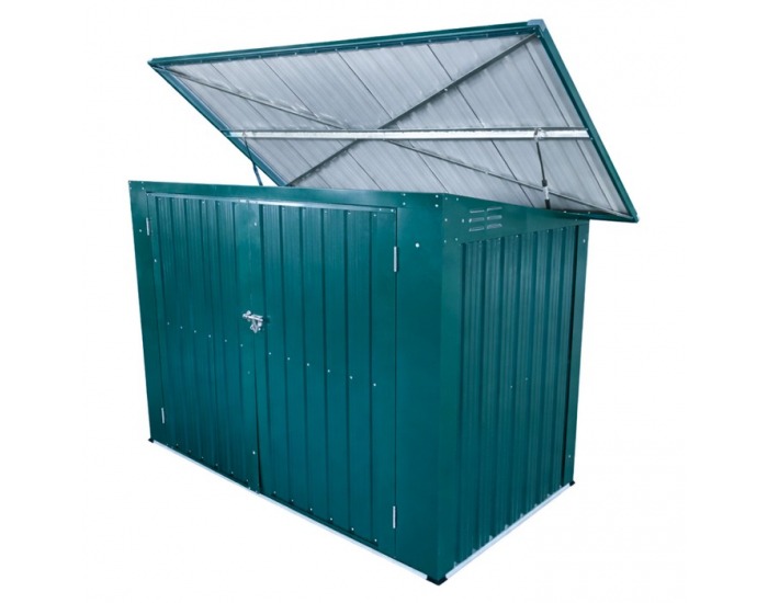 Oceľový box na dva odpadkové koše Rubis - zelená