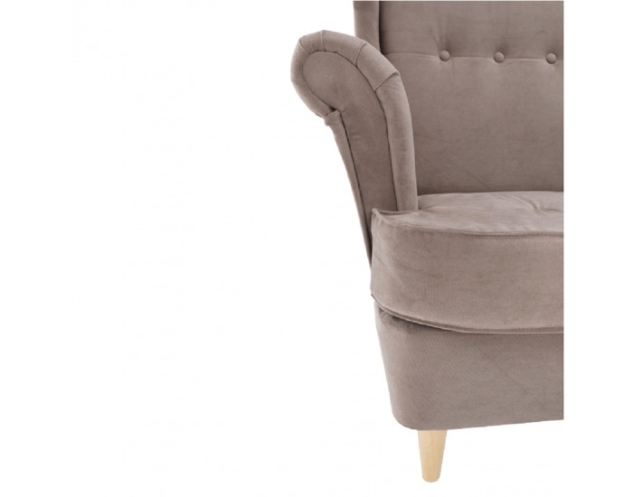 Kreslo (ušiak) Rufino New - béžovosivá / buk