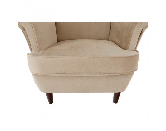 Kreslo (ušiak) Rufino New - béžovozlatá / orech