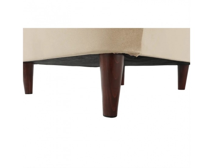 Kreslo (ušiak) Rufino New - béžovozlatá / orech