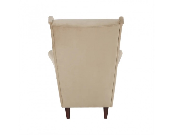 Kreslo (ušiak) Rufino New - béžovozlatá / orech