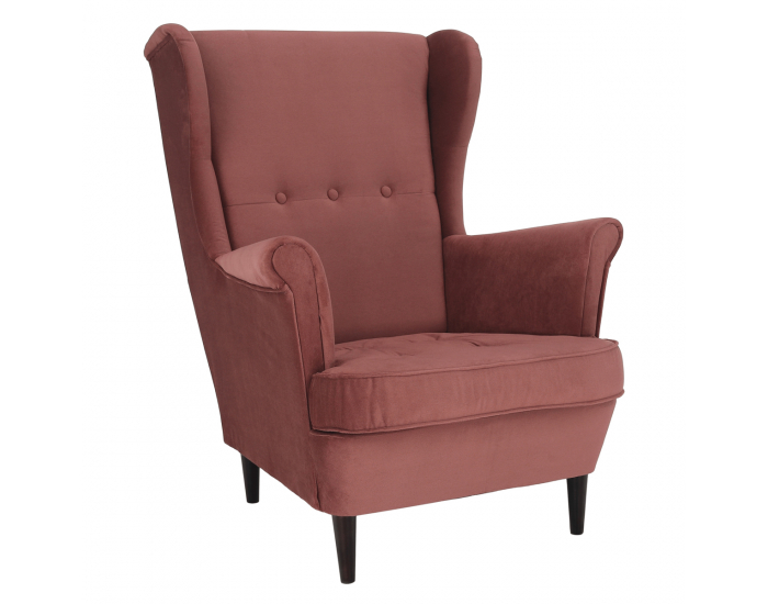 Kreslo (ušiak) Rufino New - staroružová / orech