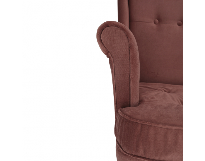 Kreslo (ušiak) Rufino New - staroružová / orech