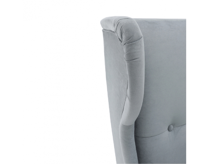 Kreslo (ušiak) Rufino New - svetlosivá / biela