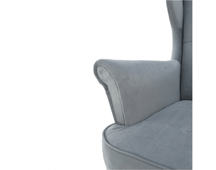 Kreslo (ušiak) Rufino New - svetlosivá / biela