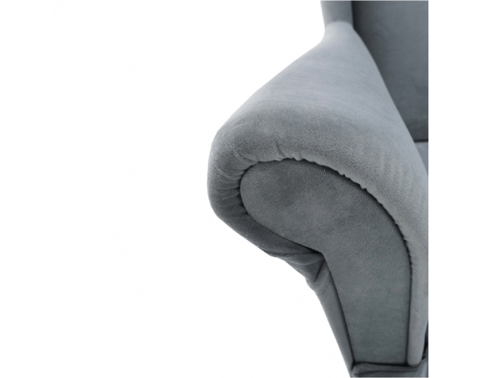 Kreslo (ušiak) Rufino New - svetlosivá / biela