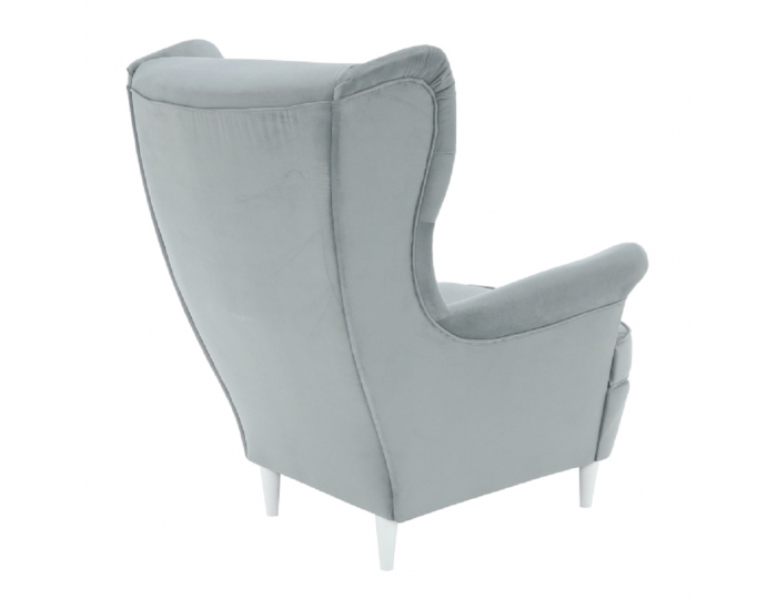 Kreslo (ušiak) Rufino New - svetlosivá / biela