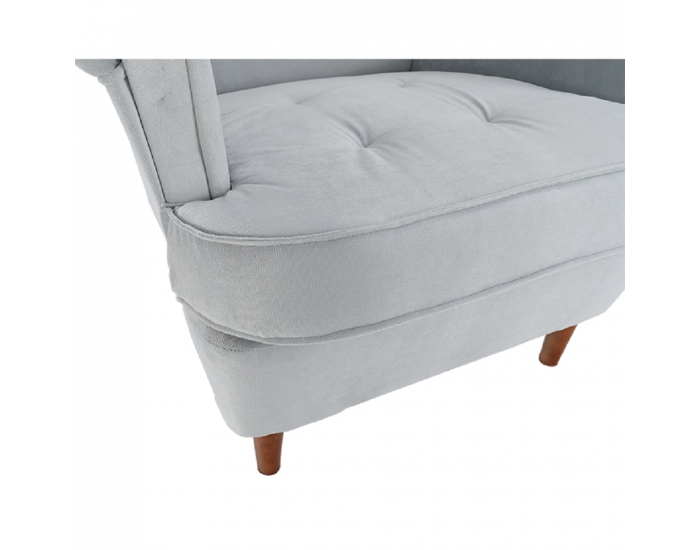 Kreslo (ušiak) Rufino New - svetlosivá / orech