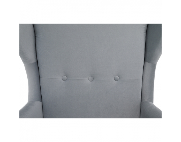 Kreslo (ušiak) Rufino New - svetlosivá / orech