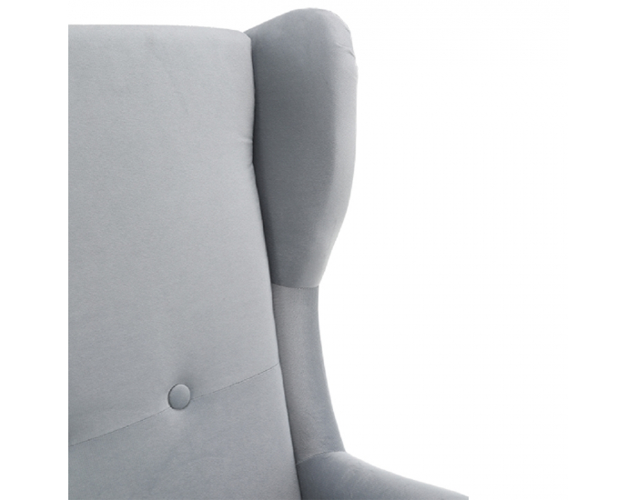 Kreslo (ušiak) Rufino New - svetlosivá / orech