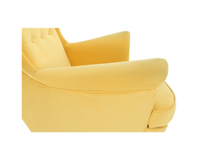 Kreslo (ušiak) Rufino New - žltá / wenge