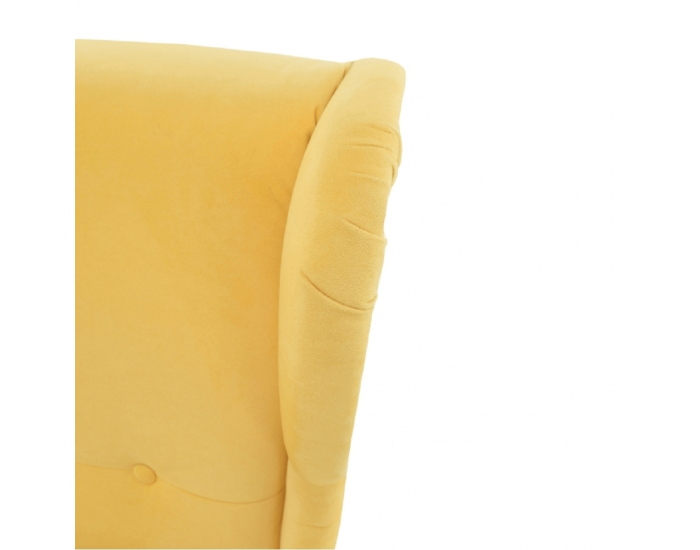 Kreslo (ušiak) Rufino New - žltá / wenge