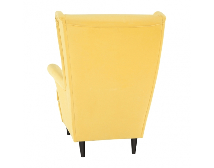 Kreslo (ušiak) Rufino New - žltá / wenge