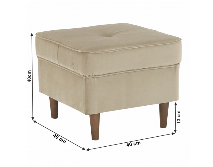 Taburetka Rufino New - béžovozlatá / orech