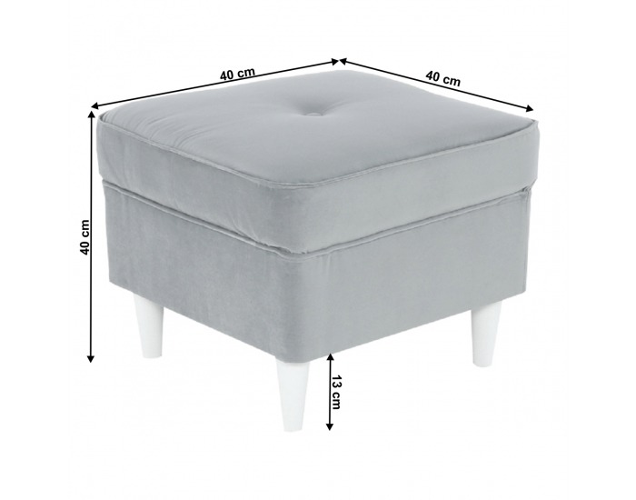 Taburetka Rufino New - svetlosivá / biela