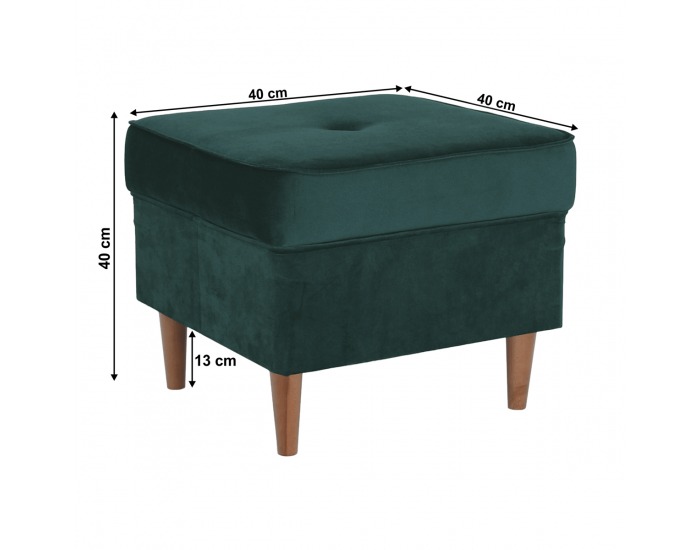 Taburetka Rufino New - tmavozelená / orech