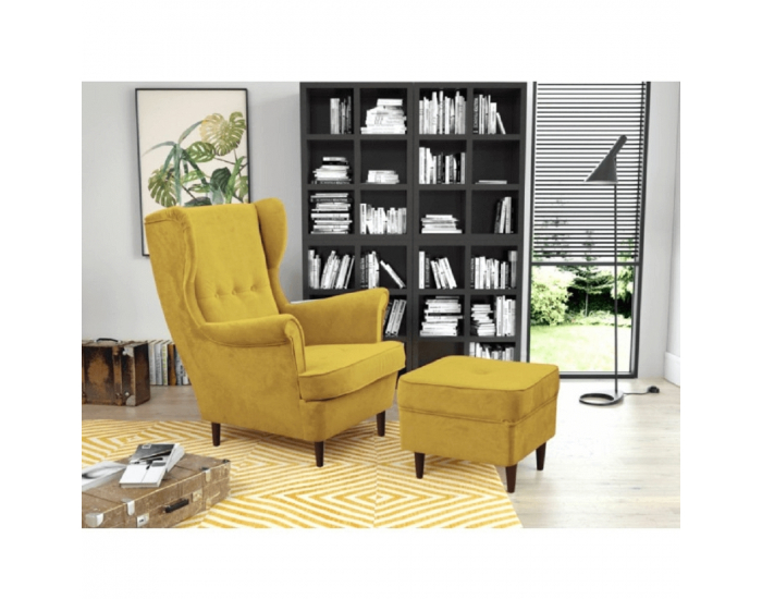 Taburetka Rufino New - žltá / wenge