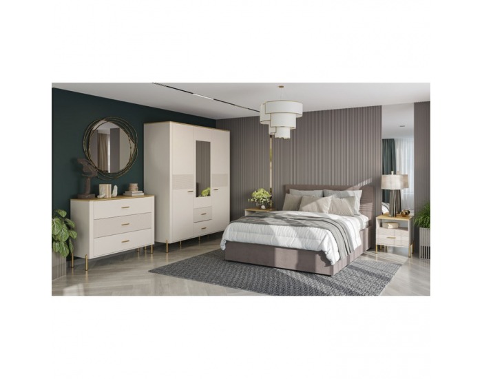 TV stolík Runol 2D1S - kašmír / dub kamenný