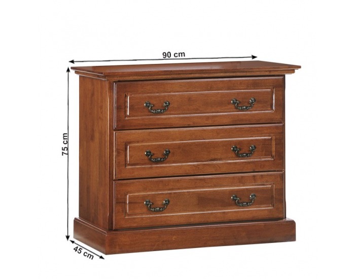 Rustikálna komoda Saturn 4 - dub tmavý