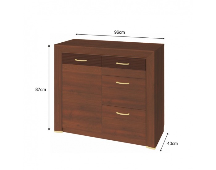 Rustikálna komoda Walena 1D3S - orech vlašský