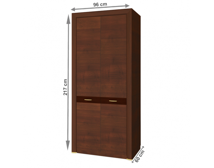 Rustikálna šatníková skriňa Walena 2D - orech vlašský