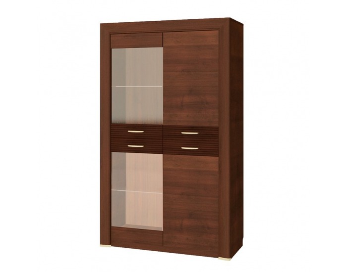 Rustikálna vitrína Walena 2D2W - orech vlašský