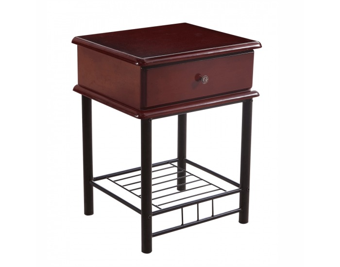 Rustikálny nočný stolík so zásuvkou Celesta 2 New - tmavý dub / čierna