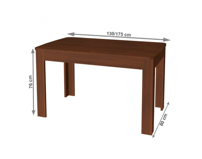 Rustikálny rozkladací jedálenský stôl Walena 130/175 - orech vlašský