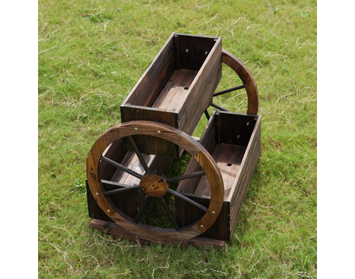 Drevený kvetináč Saba - hnedá