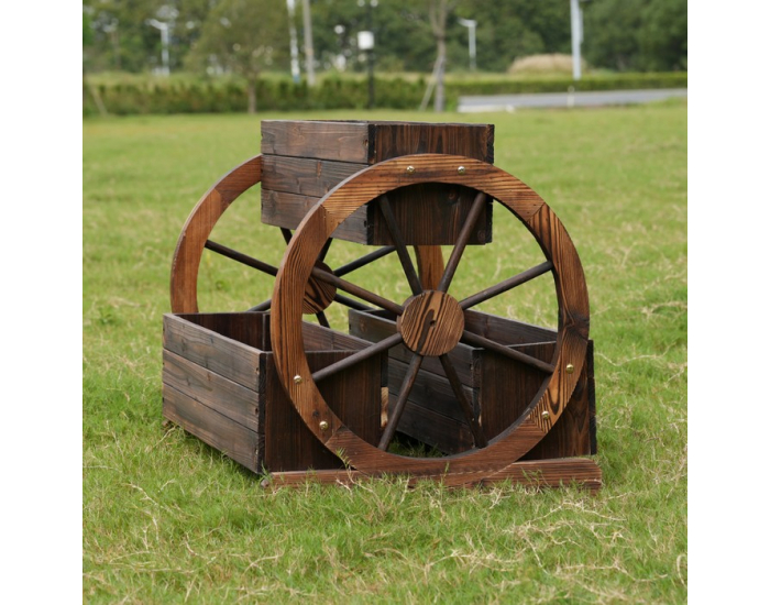 Drevený kvetináč Saba - hnedá